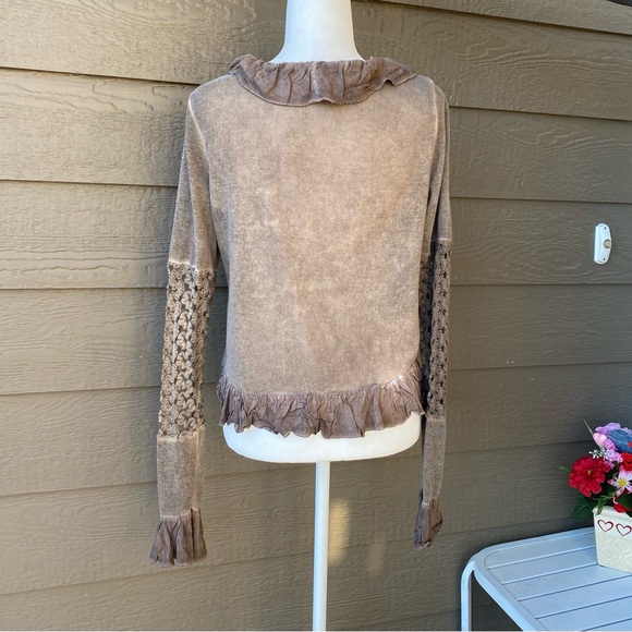 Urman Mango womens boho sweater cardigan ruffle detail, size M - Picture 4 of 7
